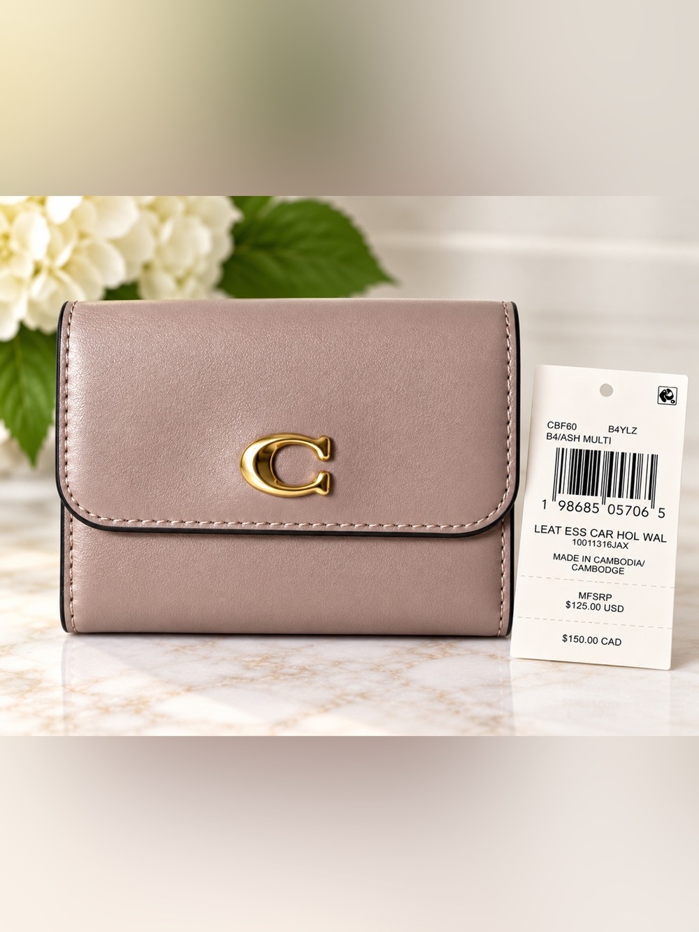 NWT Coach Essential Colorblock Card Holder Wallet Ash Multi